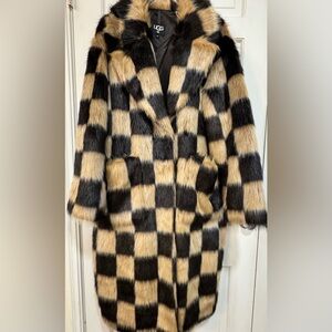 Ugg- Long Faux Fur Coat, size XL.